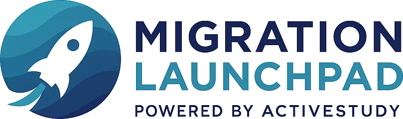 Migration Launchpad Logo Powered by Active Study